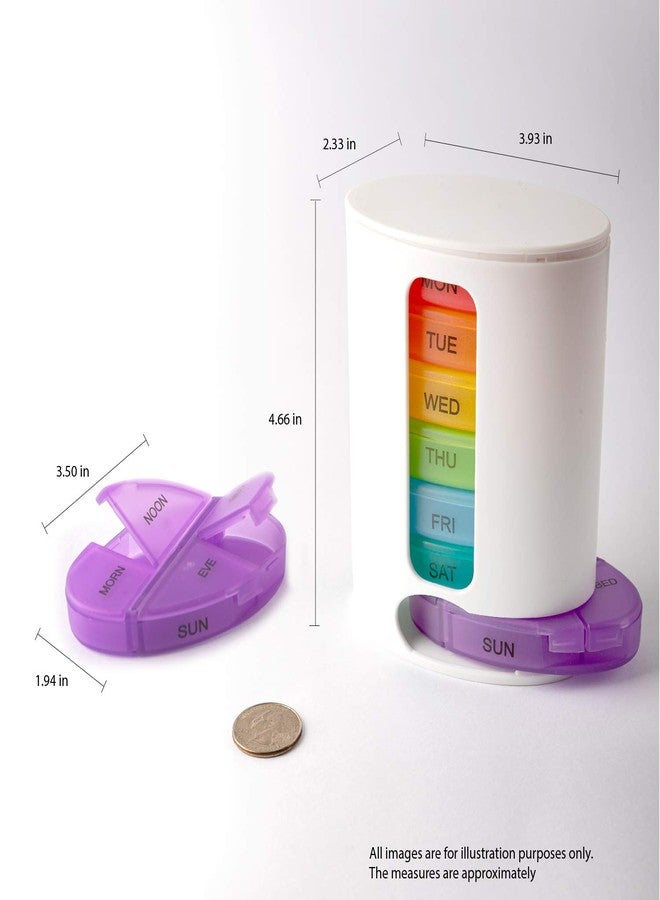 Deke Home - Stackable Pill Organizer, 4 Times a Day Weekly Pill Box, 7 Day Medicine Dispenser, Pill Container for Vitamin, Supplement, Durable Hard Case, Secure Closure, BPA Free, Easy to Clean. - Image 2